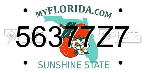 56377Z7 Florida License Plate