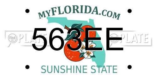 563EE Florida License Plate