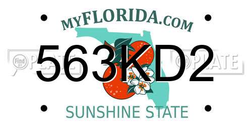 563KD2 Florida License Plate