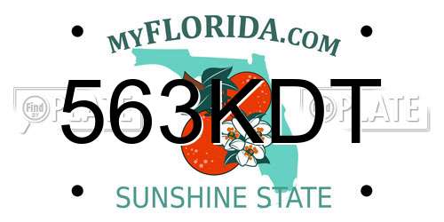 563KDT Florida License Plate