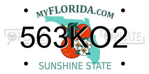 563KO2 Florida License Plate