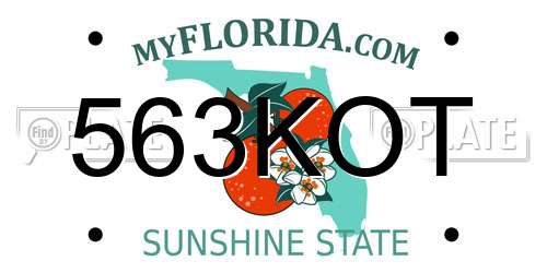 563KOT Florida License Plate
