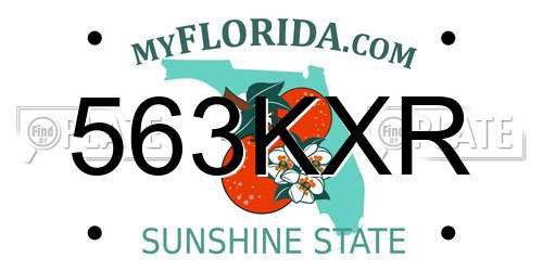 563KXR Florida License Plate