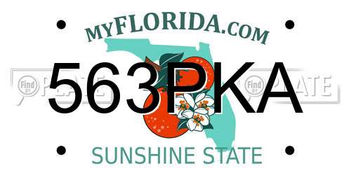563PKA Florida License Plate