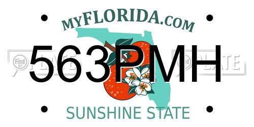 563PMH Florida License Plate