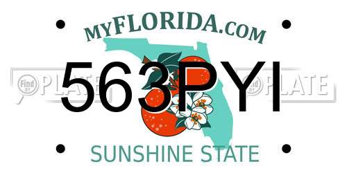 563PYI Florida License Plate
