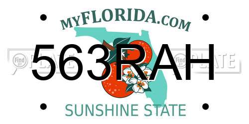 563RAH Florida License Plate