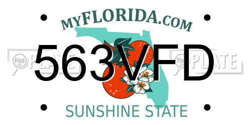 563VFD Florida License Plate