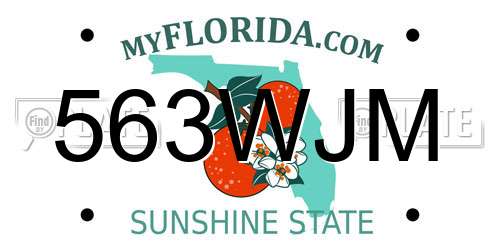 563WJM Florida License Plate