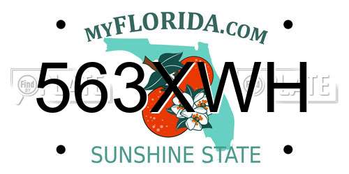 563XWH Florida License Plate
