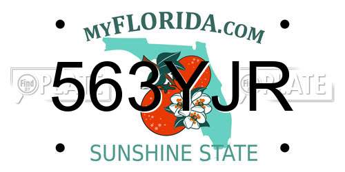 563YJR Florida License Plate