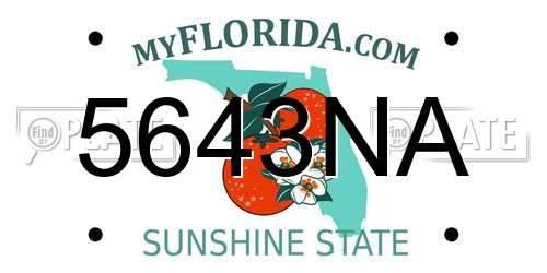 5643NA Florida License Plate