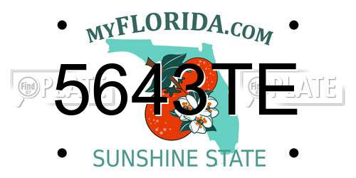 5643TE Florida License Plate