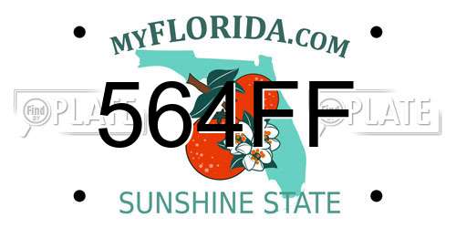 564FF Florida License Plate