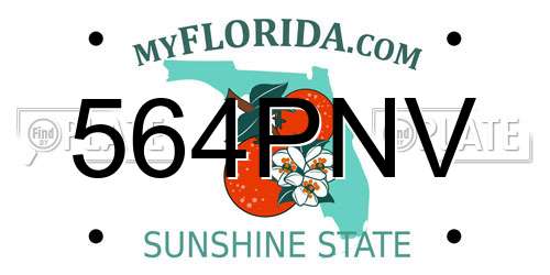 564PNV Florida License Plate
