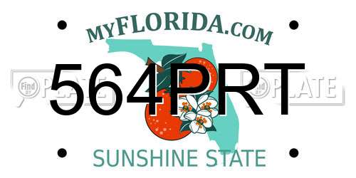 564PRT Florida License Plate