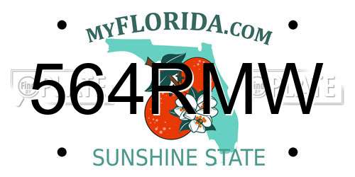 564RMW Florida License Plate
