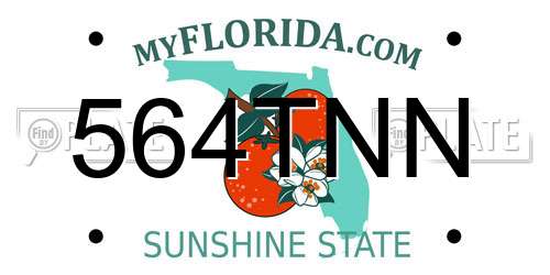564TNN Florida License Plate