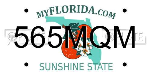 565MQM Florida License Plate