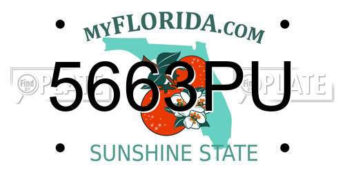5663PU Florida License Plate