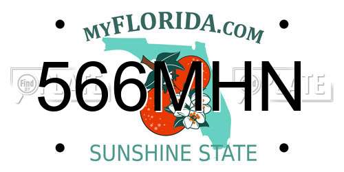 566MHN Florida License Plate