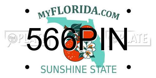 566PIN Florida License Plate