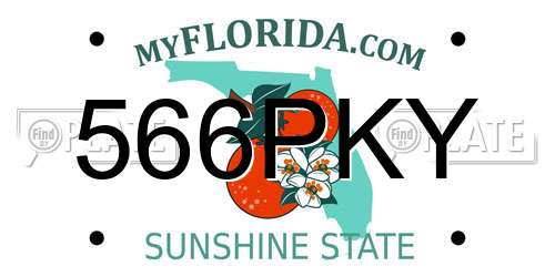 566PKY Florida License Plate