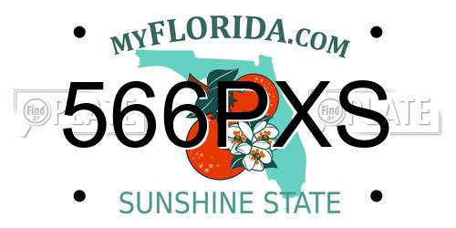 566PXS Florida License Plate