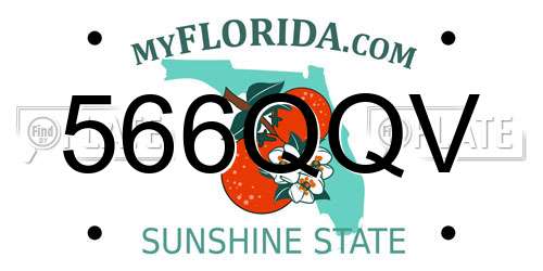 566QQV Florida License Plate