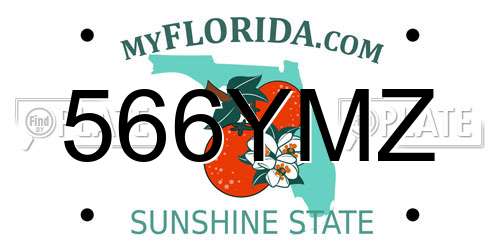 566YMZ Florida License Plate