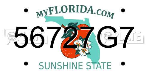 56727G7 Florida License Plate