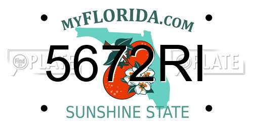 5672RI Florida License Plate
