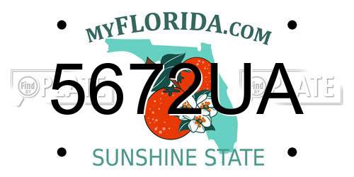 5672UA Florida License Plate