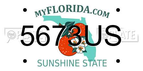 5673US Florida License Plate