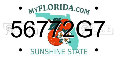 56772G7 Florida License Plate