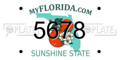 5678 Florida License Plate