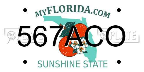 567ACO Florida License Plate