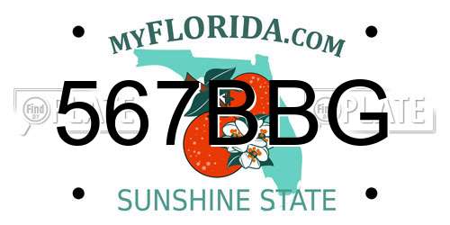 567BBG Florida License Plate