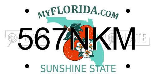 567NKM Florida License Plate