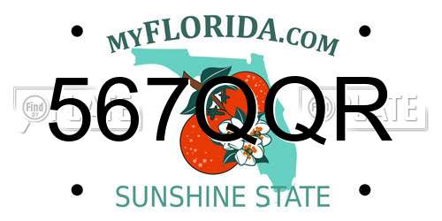 567QQR Florida License Plate
