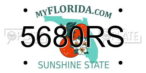 5680RS Florida License Plate