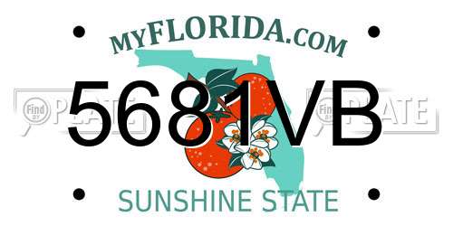 5681VB Florida License Plate