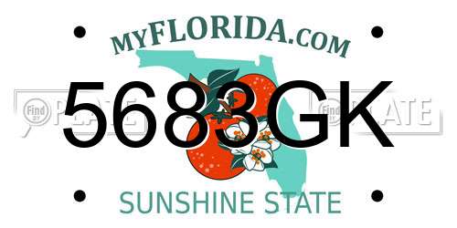 5683GK Florida License Plate