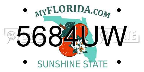 5684UW Florida License Plate
