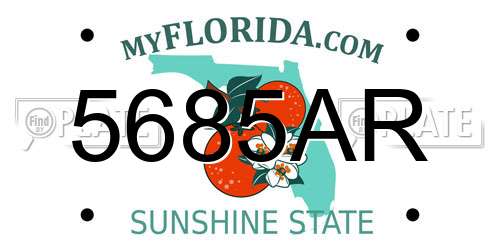 5685AR Florida License Plate