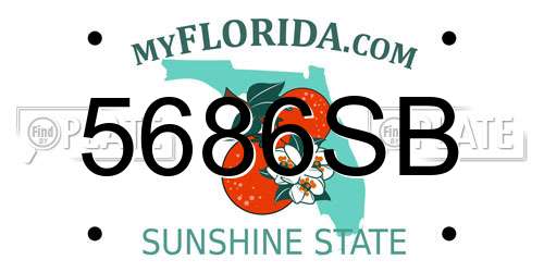 5686SB Florida License Plate