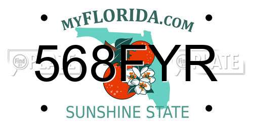 568FYR Florida License Plate