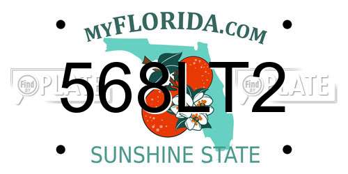 568LT2 Florida License Plate