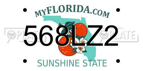 568LZ2 Florida License Plate