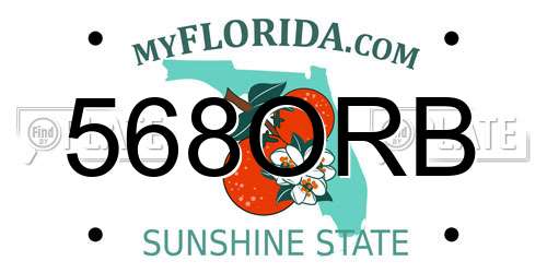 568ORB Florida License Plate